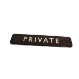 Private Sign, a BR Western Region enamelled sign, with white lettering on a brown ground, fully