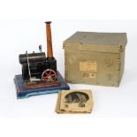 A Boxed Bing 10/128/1 Spirit-Fired Stationary Steam Engine, with 4" long boiler, small oscillating
