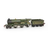A Boxed Hornby O Gauge Clockwork No 3 Locomotive and No 2 Special Tender, in GWR green no 4073 '