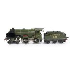 A Hornby O Gauge No 4 Clockwork 'Schools' Class 'Eton' Locomotive and Tender, in SR green, G, mech