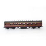 A Gauge 1 Finescale LMS 3rd Class Corridor 57' Coach, possibly from Tenmille kit, apparently made by