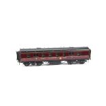 An Exley O Gauge K5-type LMS Kitchen Car, in LMS maroon as no 41144, VG, small areas of retouching
