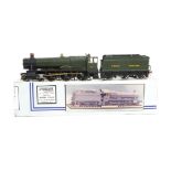 A Made-up Finescale O Gauge GWR 'Hall' Class Locomotive and Tender from Springside Models Kit,
