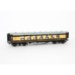 A Finescale Kit-built O Gauge Pullman Car, well-made and painted in traditional Pullman umber/