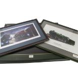 Vintage Locomotive Furnishing Prints, a framed and unframed group, including framed and glazed, '