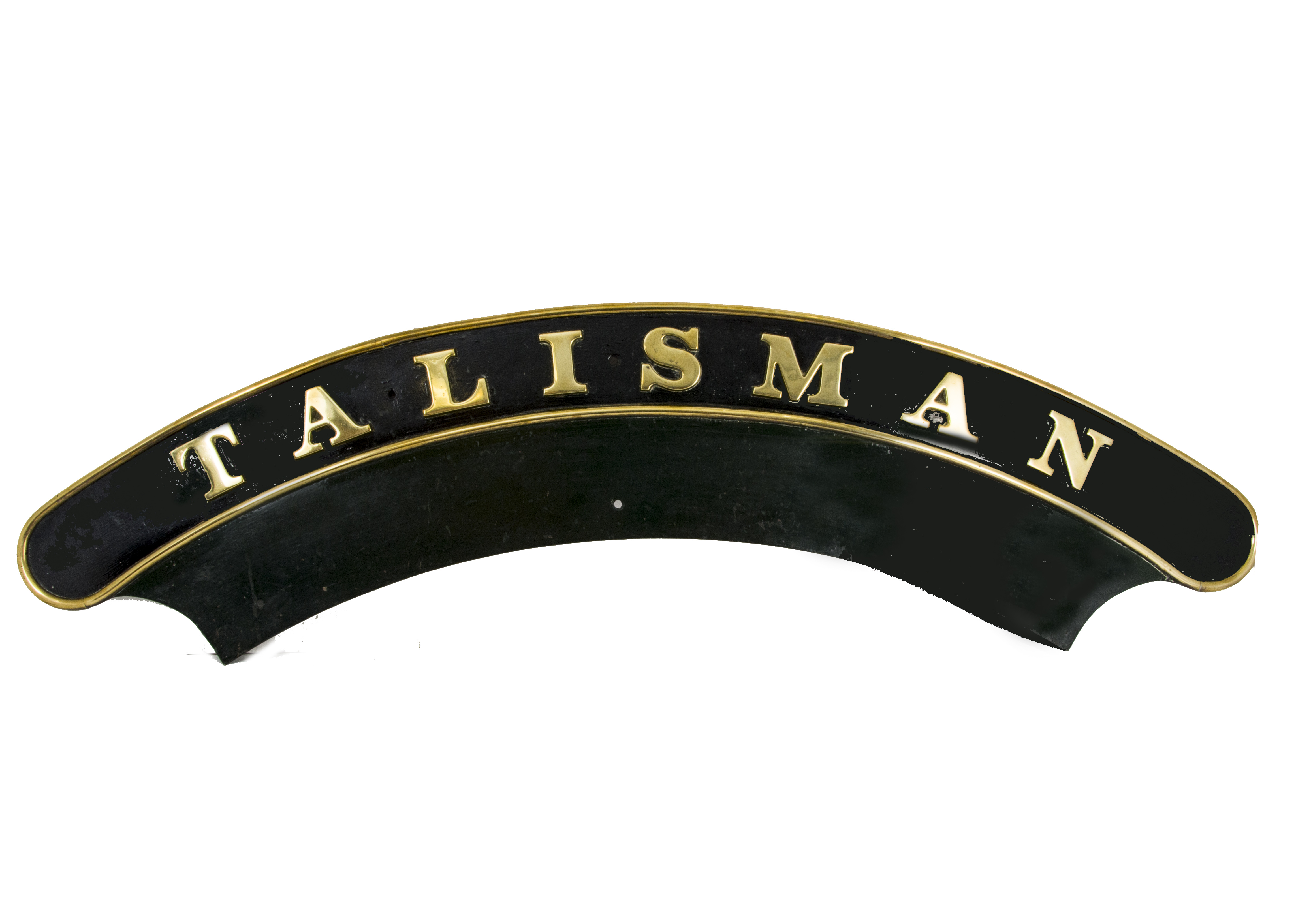 An Original Great Western Railway 'Saint' Class Locomotive Nameplate 'Talisman', iron and brass,