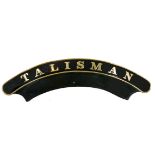 An Original Great Western Railway 'Saint' Class Locomotive Nameplate 'Talisman', iron and brass,