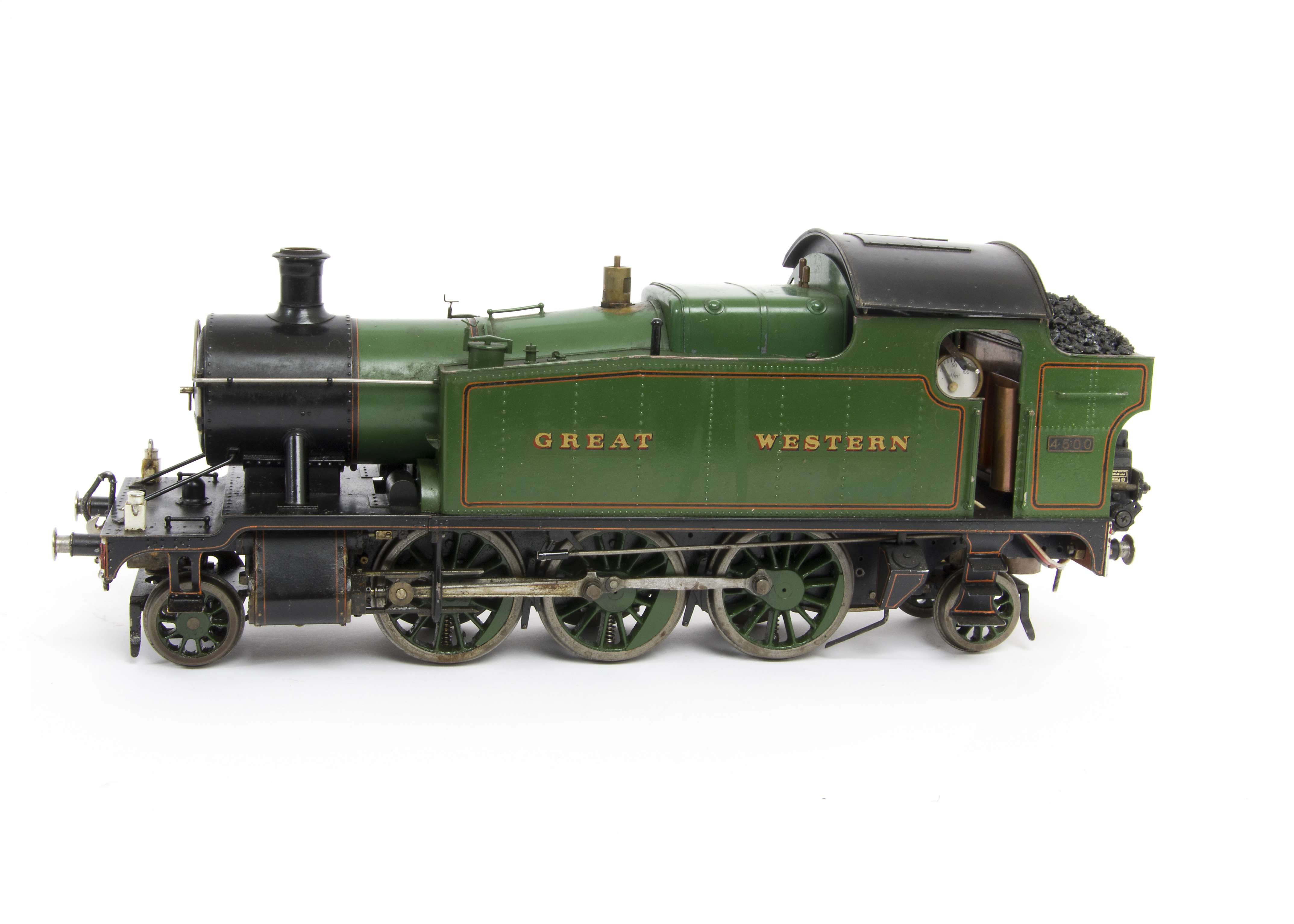 A Gauge 1 Live Steam Spirit-fired GWR 45xx 2-6-2 Tank Locomotive, probably kit-built, in GWR lined