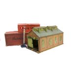 Hornby O Gauge Railway Accessories, comprising two stations with lighting (one with buff platform,