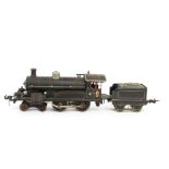 A Bing Gauge 1 Three-Rail Electric Continental-Style 4-4-0 Locomotive and Tender, circa 1920 with