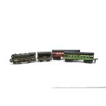 An Uncommon Express Gils (Belgium) O Gauge 3-rail Steam Locomotive and Coaches, the 0-4-0 loco and