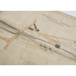 Victorian Station and Line Engineering Plans, a group of eight scrolled linen backed plans with