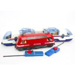 A Collection of Playmobil G Scale Trains and Accessories, including battery-powered 'PM Train' Bo-Bo