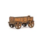 Wallworks cast-iron Floor Train Open Wagon, in orange, F, damage to one end