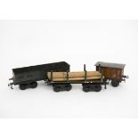 Early Bing Gauge 1 Freight Stock, comprising bogie coal wagon with four side doors with pre-1908