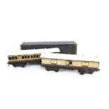 Two Märklin Gauge 1 LNWR Coaches, both in LNWR brown/ivory, comprising 1st/3rd composite no 1153,