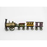 An 19th Century Floor Train by Faivre (FV France), with 2-2-0 clockwork Locomotive and Tender no