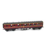 A Gauge 1 Finescale LMS Brake/3rd Class 57' Coach, possibly from Tenmille kit, and presumed made