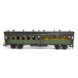 A Märklin Gauge 1 French-Market 3rd-Class 50cm-long Coach, finished in substantially-repainted green
