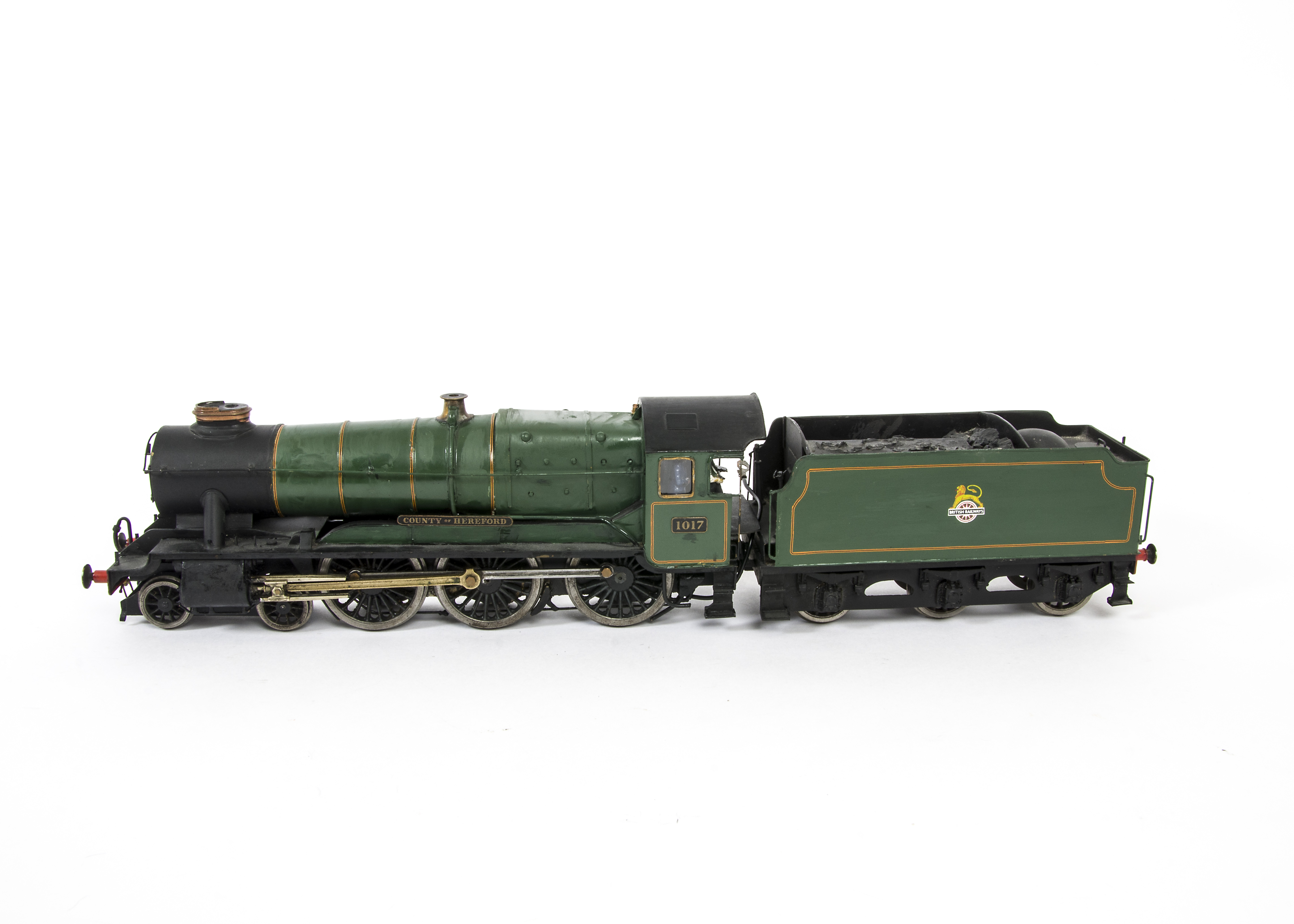 A Finescale O Gauge Scratchbuilt Ex-GWR 10xx 'County' Class 4-6-0 Locomotive and Tender, a double-