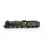A Finescale O Gauge Scratchbuilt Ex-GWR 10xx 'County' Class 4-6-0 Locomotive and Tender, a double-
