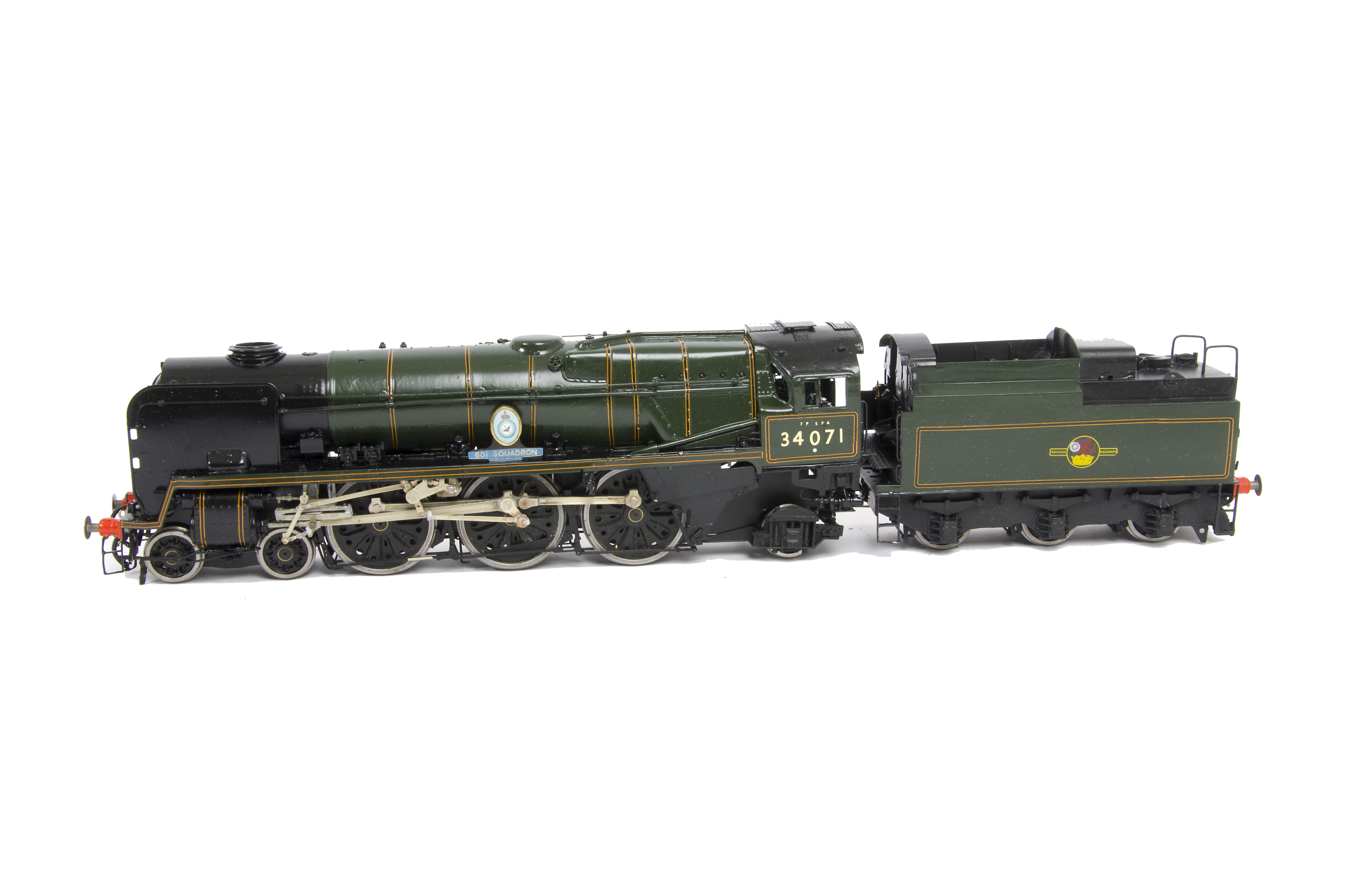 A Made-up Finescale O Gauge BR Rebuilt Bulleid 'Battle of Britain' Class Locomotive and Tender