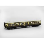A Made-up Finescale O Gauge GWR Hawksworth 1st/3rd Composite Coach from Hurn Models Kit, to GWR