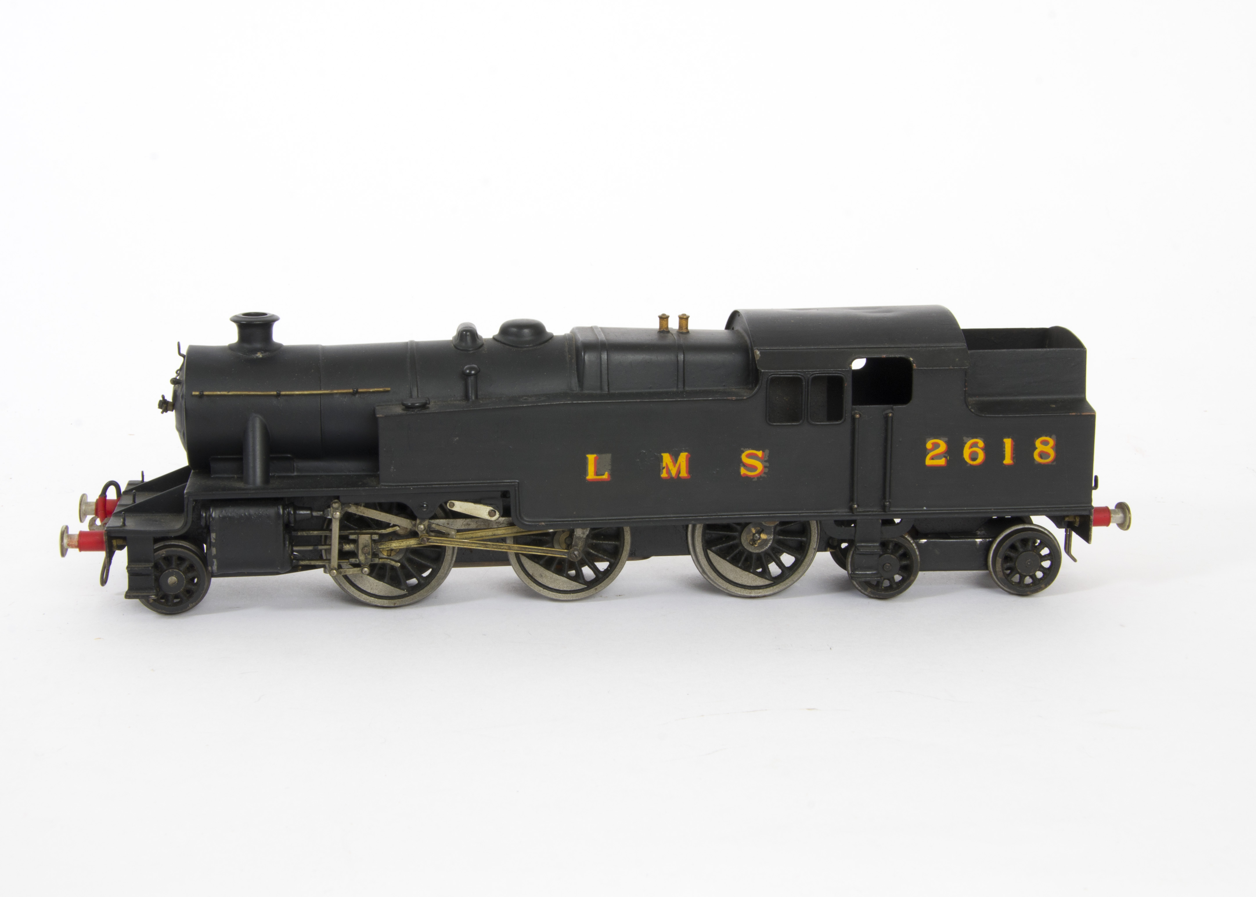 A Milbro O Gauge 2-(or 3-)rail LMS 2-6-4 Tank Locomotive, presently adapted for 2-rail running (