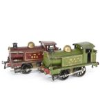 Two Early Hornby O Gauge Clockwork No 1 Tank Locomotives, both early examples with non-coupled