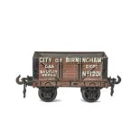 An Uncommon Carette for Bassett-Lowke O Gauge Birmingham Gas Dept Open Wagon, ref 13428-35, in