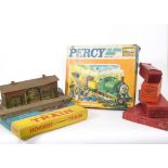 Two Hornby O Gauge Post-war Sets and Accessories, comprising late (Meccano) 'Percy' set with green