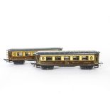 Two JEP O Gauge 3-rail 'Flêche D'Or' Wagons-Lits Coaches, in finely-lithographed CIWL brown/cream