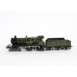 A Made-up Finescale O Gauge GWR Straight-framed 'County' Class (4-4-0) Locomotive and Tender from
