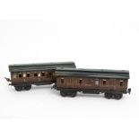 Märklin Gauge 1 Midland Railway/LMS Bogie Coaching Stock, both with clerestorey roofs, comprising