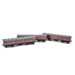 An ACE Trains O Gauge C1 3-car Coach Set, in LMS crimson, comprising all-1st, all-3rd and brake/
