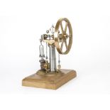 A Vertical Single-Cylinder Steam Engine, with crankshaft mounted on turned steel pedestal, with