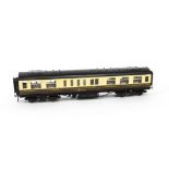 An Exley O Gauge GWR 1st/3rd Class Restaurant Car, in GWR chocolate/cream as no 9611, with