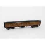 A Finescale Kit-built O Gauge LNER Teak Full Brake Coach, of real teak construction, possibly from