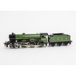 A Reproduction Bassett-Lowke O Gauge 3-rail 12v Electric LNER Class B17 Locomotive and Tender by