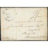 St. Christopher Early Handstamps and Datestamps Large Fleuron Datestamp 1809 (7 Apr.) entire le...