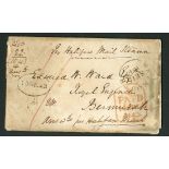 Bermuda 1843 (13 Sept.) envelope (minor imperfections) with contents to Edward Ward, Royal Eng...