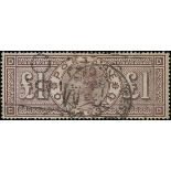 Great Britain 1884 watermark Crowns £1 brown-lilac, DD,