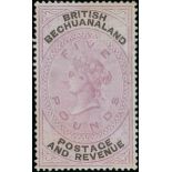 Bechuanaland 1888 £5 lilac and black, unused without gum, fresh and attractive. Rare. Copy of...