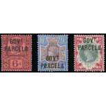 Great Britain Officials Government Parcels: 1887-90 1½d., 6d. and 9d., 1891-1900 1d., 2d., 4½d....