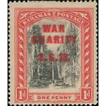 Bahamas 1919 War Charity 1d. grey-black and deep carmine, variety overprint double, mint with...