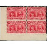 1910-13 Double Head Issue Perforated 14 One Penny Plate A, bright carmine (aniline) lower left...