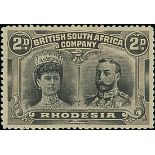 1910-13 Double Head Issue Perforated 14 Two Pence RSC "I" variant, Black and (brownish) grey-bl...