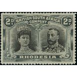 1910-13 Double Head Issue Perforated 14 Two Pence RSC "H" variant, Black and (deep) slate-green...