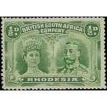 1910-13 Double Head Issue Perforated 14 Half Penny Plate II RJL 6, Apple-Green Group A very wor...