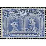 1910-13 Double Head Issue Perforated 14 Two Pence Halfpenny Bright ultramarine variant State II...